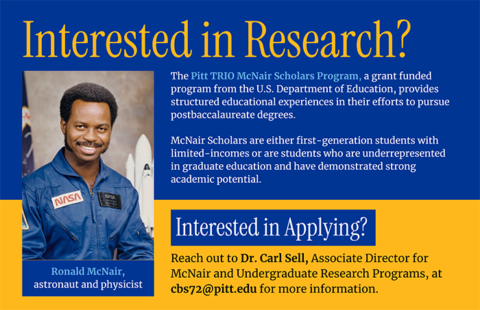 Interested in Research? call for applications information also included in text below image.