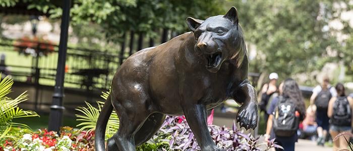 Panther statue on Pitt campus