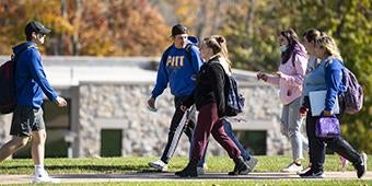 students walking on Pitt's Johnstown campus