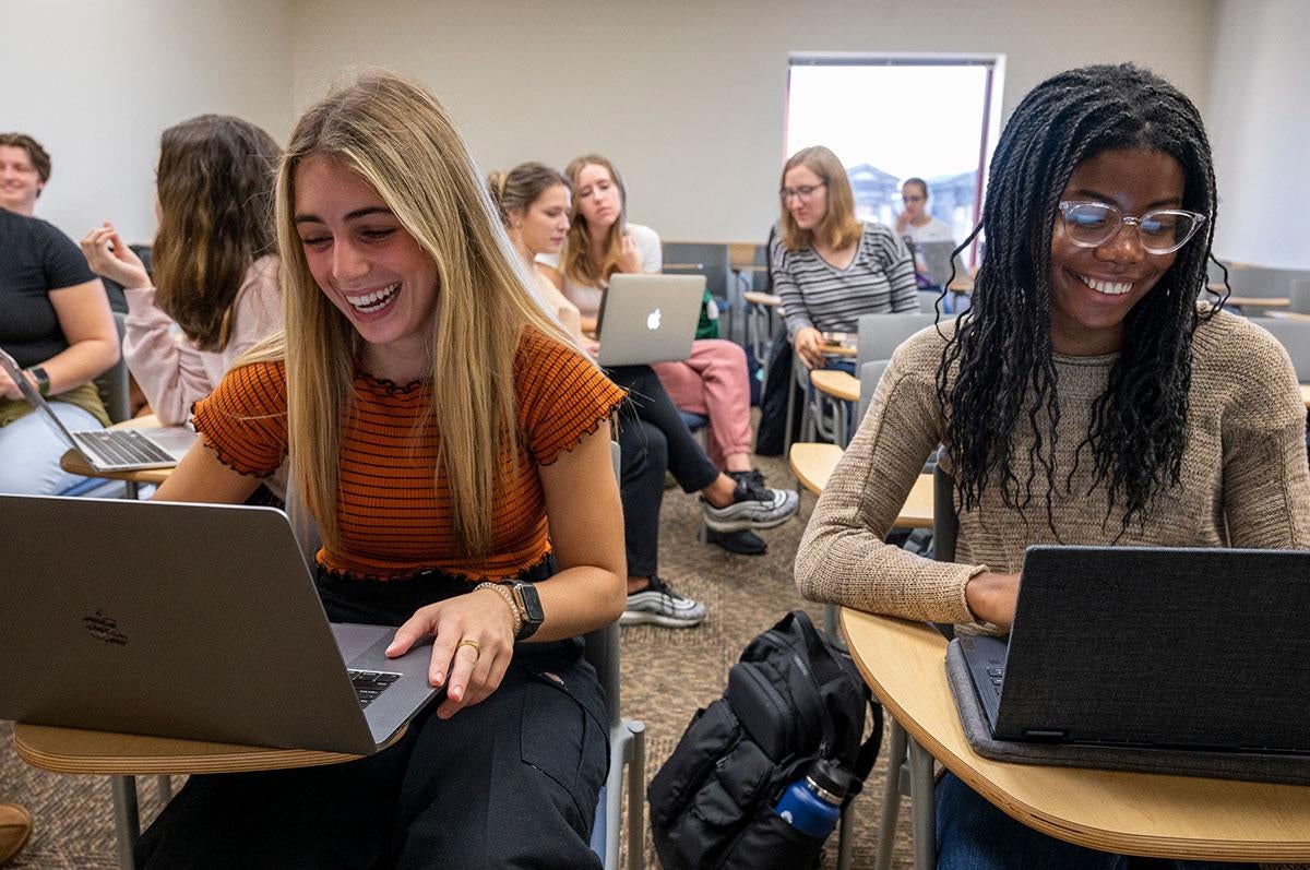 Students studying at the Success Hub